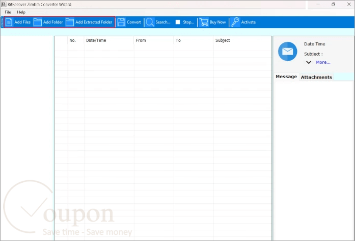 Bitrecover Zimbra Converter Wizard Screenshot