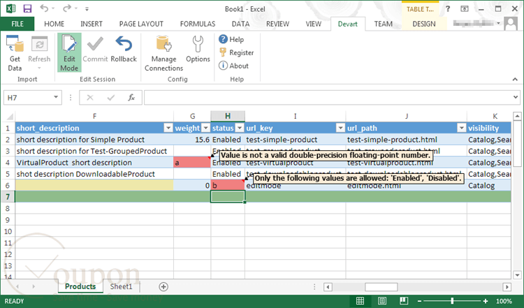 Excel Add In For Magento Screenshot
