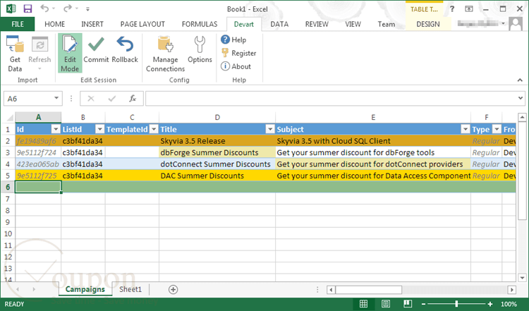 Excel Add In For Mailchimp Screenshot