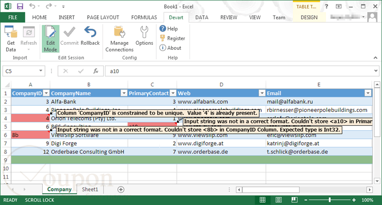 Excel Add In For Oracle Screenshot