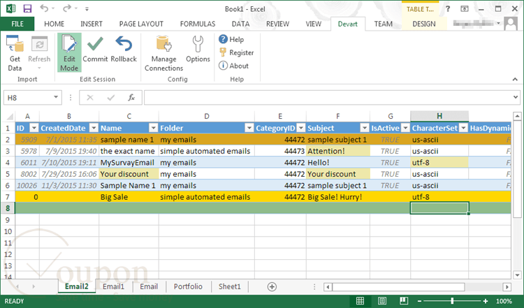 Excel Add In For Salesforce Marketing Cloud Screenshot