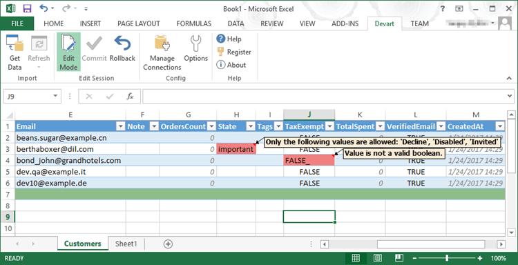 Excel Add In For Shopify Screenshot
