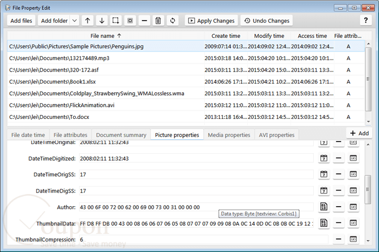 File Property Edit Pro Screenshot