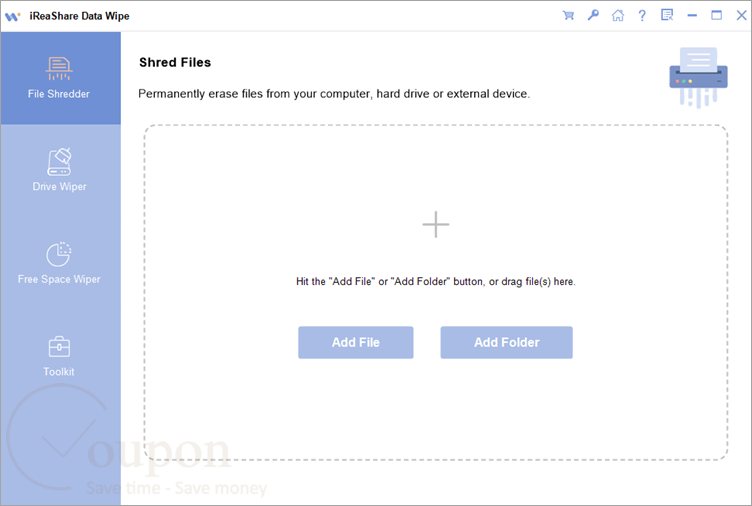 Ireashare Data Wipe Screenshot