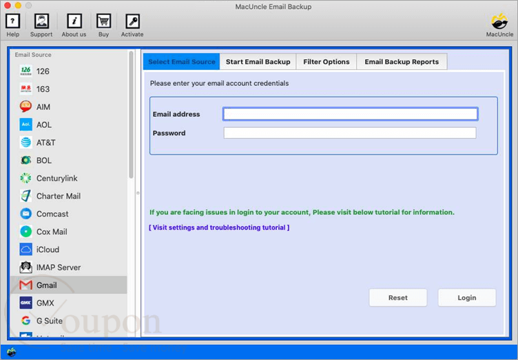 Macuncle Email Backup Screenshot