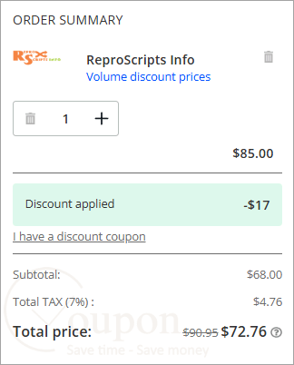 Reproscripts Info Coupon Code