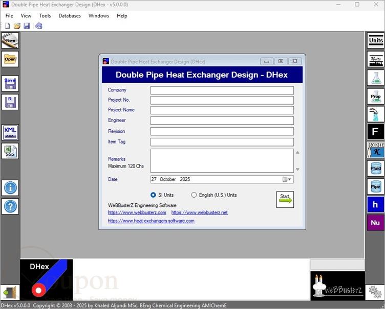 Double Pipe Heat Exchanger Design Screenshot