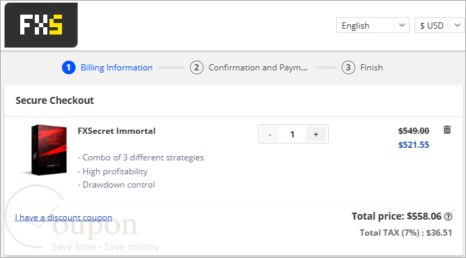 Fxsecret Immortal Coupon Code