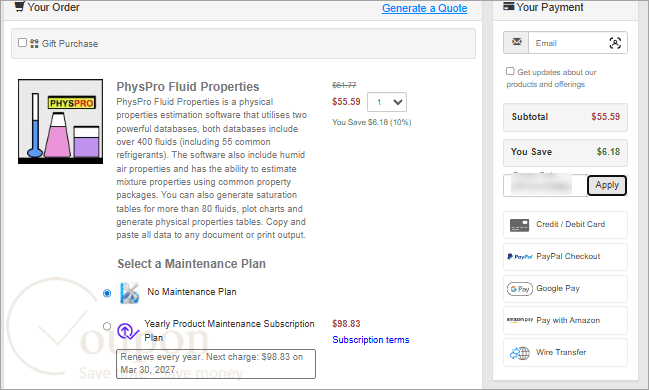 Physpro Fluid Properties Coupon Code