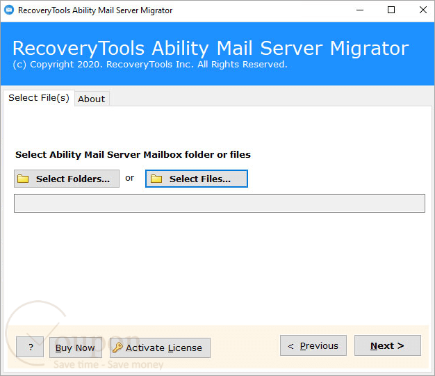 Recoverytools Ability Mail Server Migrator Screenshots