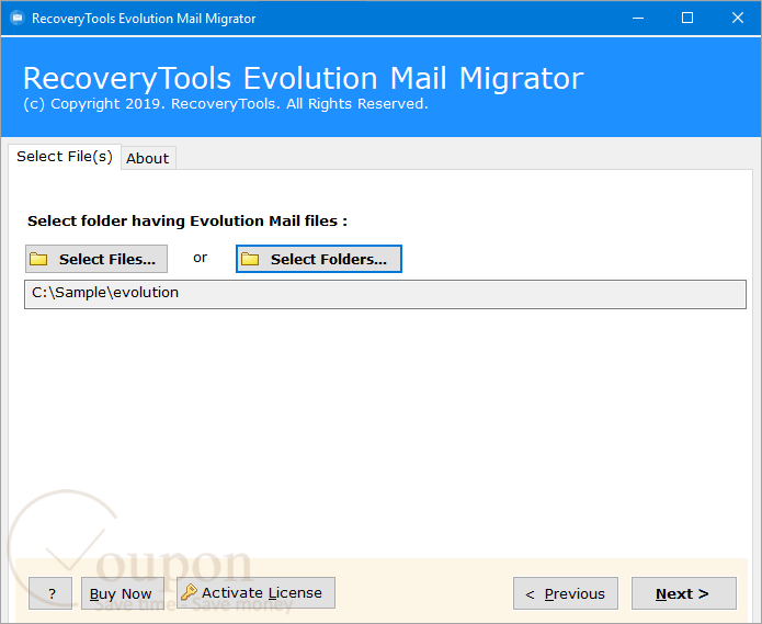 Recoverytools Evolution Mail Migrator Screenshot