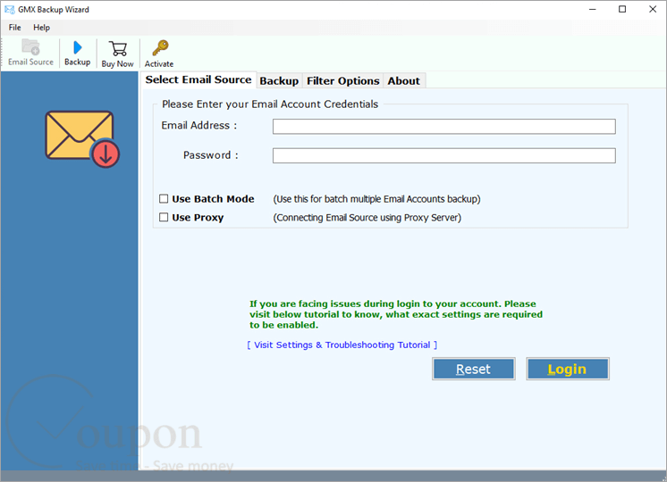 Recoverytools Gmx Backup Wizard Screenshot