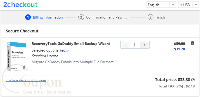 Recoverytools Godaddy Email Backup Wizard Coupon Code