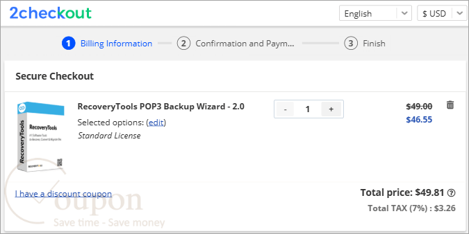 Recoverytools Pop3 Backup Wizard Coupon Code
