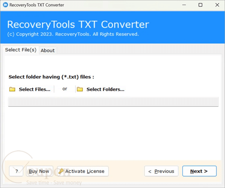 Recoverytools Txt Converter Wizard Screenshot