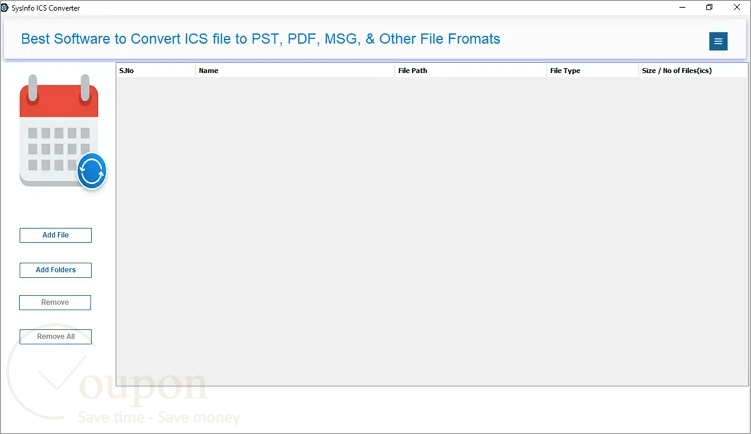 Sysinfo Ics Converter Screenshot