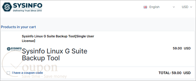 Sysinfo Linux G Suite Backup Coupon Code
