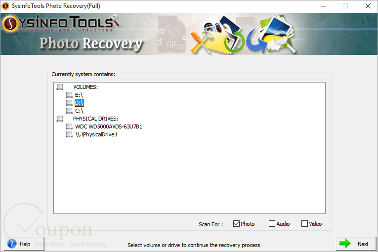Sysinfo Photo Recovery Screenshot