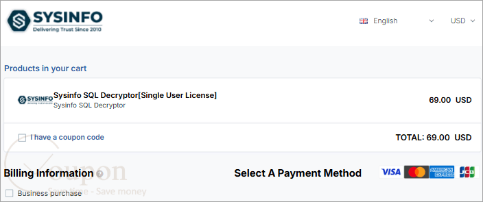 Sysinfo Sql Decryptor Coupon Code