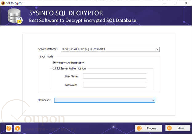 Sysinfo Sql Decryptor Screenshot