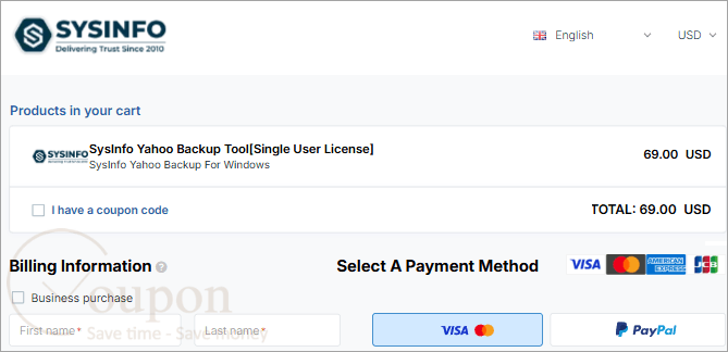 Sysinfo Yahoo Backup Coupon Code