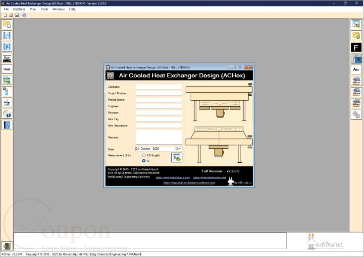 Webbusterz Air Cooled Heat Exchanger Design Screenshot