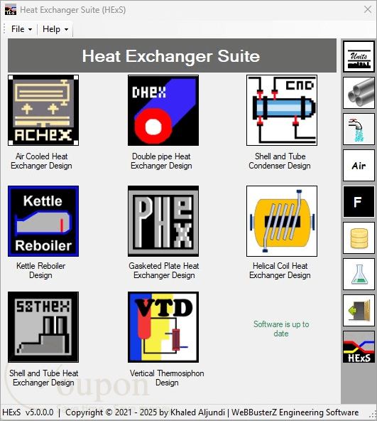 Webbusterz Heat Exchanger Suite Screenshot