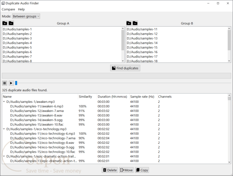 Duplicate Audio Finder Screenshot