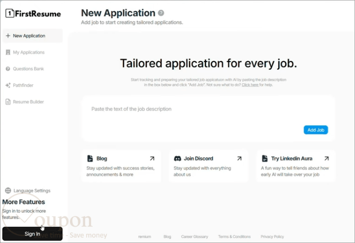 Firstresume Screenshot