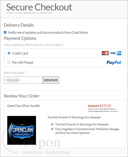 Openclaw Bundle Coupon Code