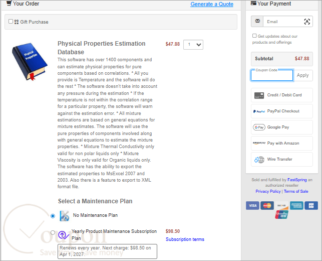 Physical Properties Estimation Database Coupon Code