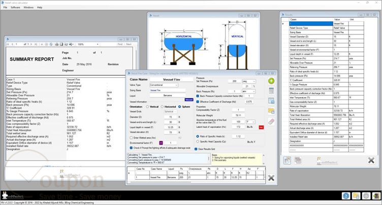 Relief Valve Sizing Calculator Screenshot