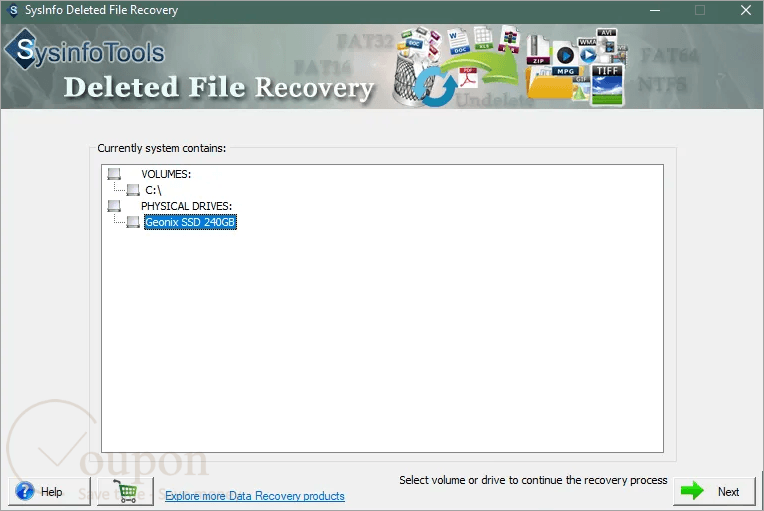 Sysinfo Deleted File Recovery Screenshot