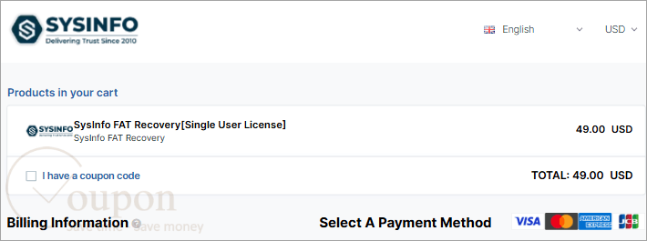 Sysinfo Fat Recovery Coupon Code