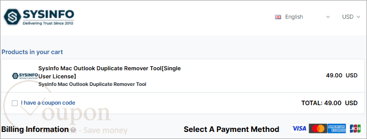 Sysinfo Mac Outlook Duplicate Remover Coupon Code