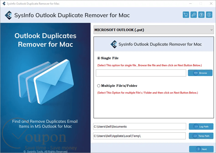 Sysinfo Mac Outlook Duplicate Remover Screenshot