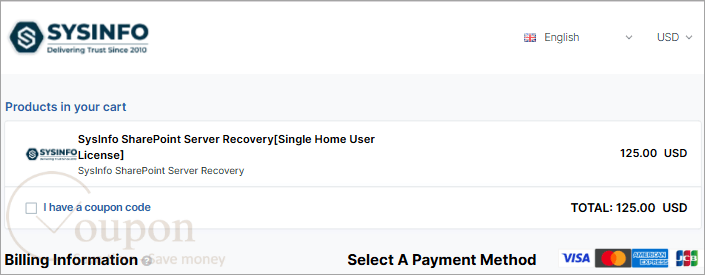 Sysinfo Sharepoint Server Recovery Coupon Code