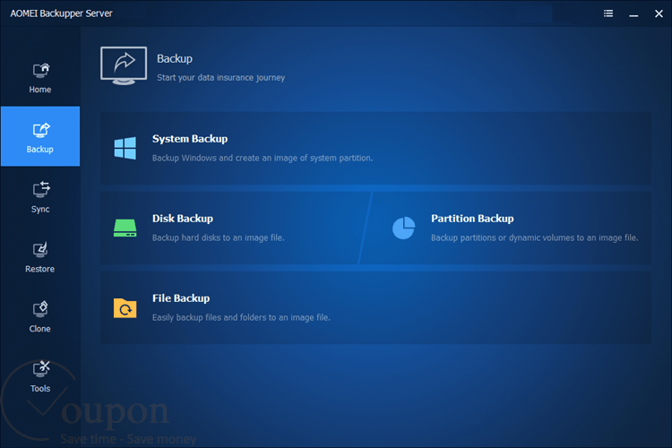 Aomei Backupper Server Screenshot