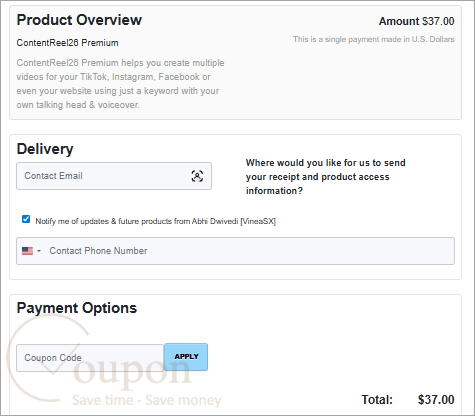 Contentreel26 Premium Coupon Code