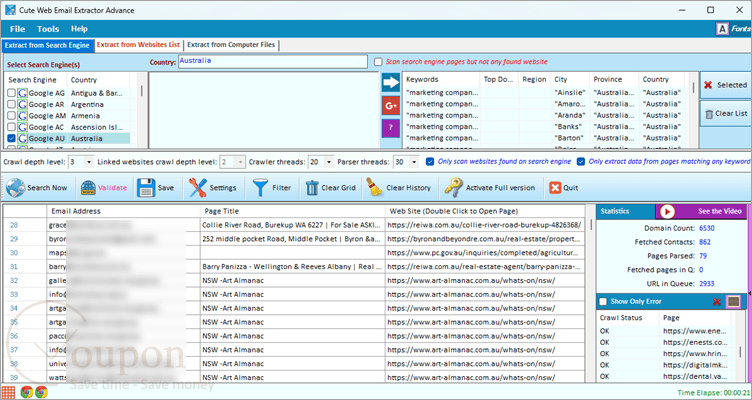 Cute Web Email Extractor Advance Screenshot