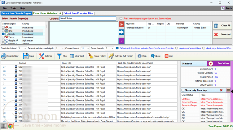 Cute Web Phone Number Extractor Advance Screenshot