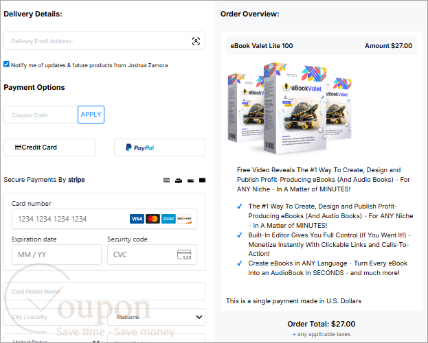 Ebook Valet Coupon Code