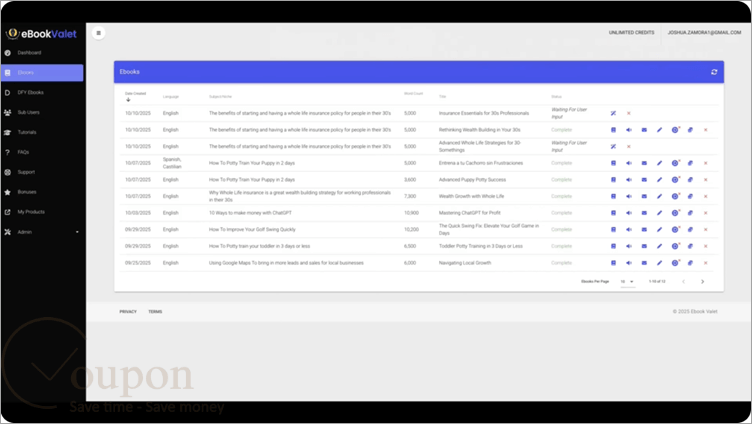 Ebook Valet Screenshot