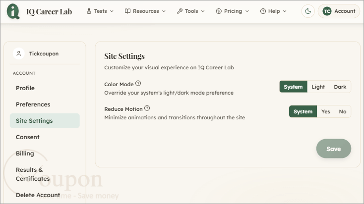 Iq Career Lab Screenshot