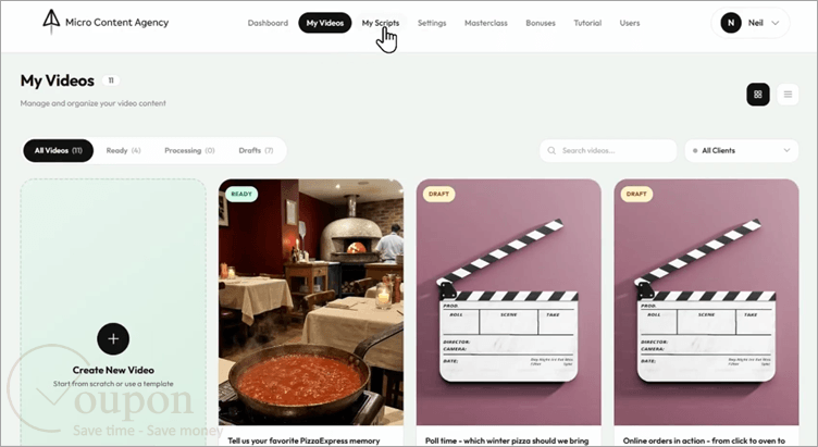 Micro Content Agency Screenshot