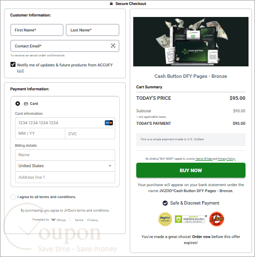 Cash Button Coupon Code