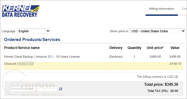 Kernel Amazon S3 Backup Coupon Code
