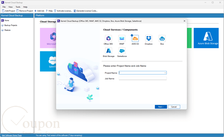 Kernel Amazon S3 Backup Screenshot