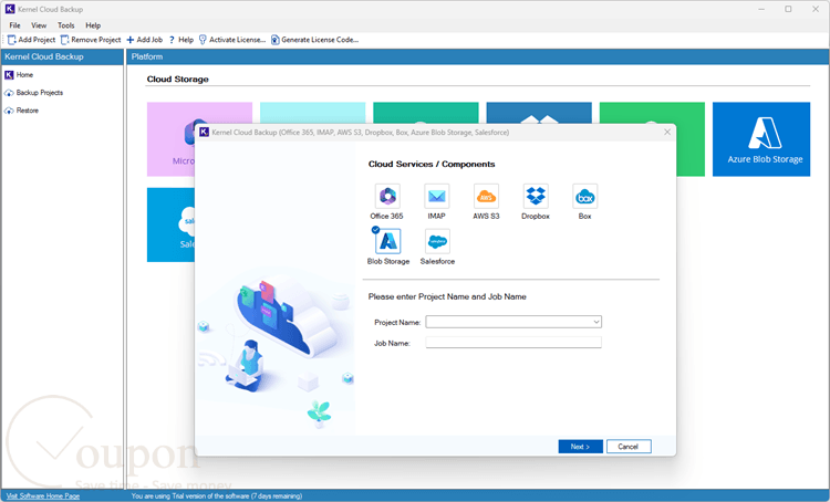 Kernel Azure Blob Storage Backup Screenshot