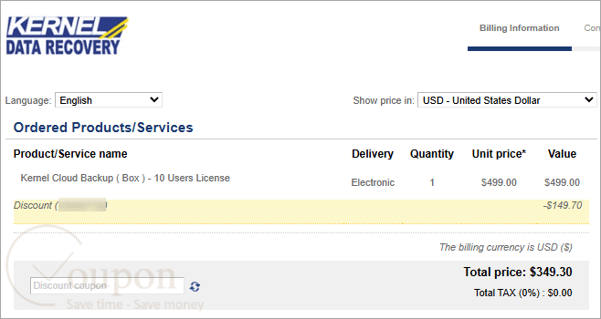 Kernel Box Backup Coupon Code